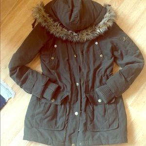 DKNY army style coat 🧥 with a hoodie